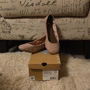 Toms Pink Metallic Ballet Flats